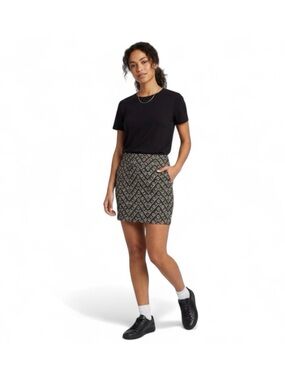 Y2K Geo Print Mini Skirt Black and White Aztec Chevron Indie Boho